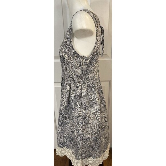 Anthropologie Doe & Rae Dress Womens Large Sleeveless Gray Blue Off White - Picture 4 of 8